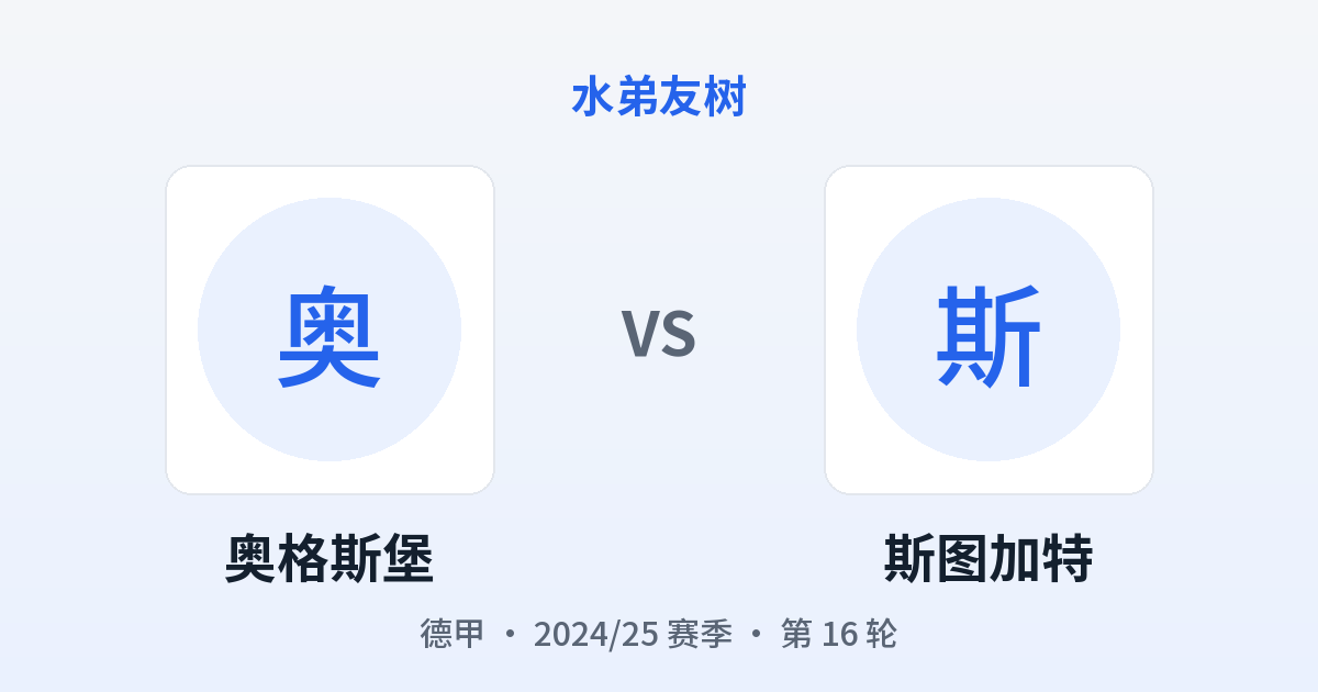 奥格斯堡 vs 斯图加特 对阵分享图