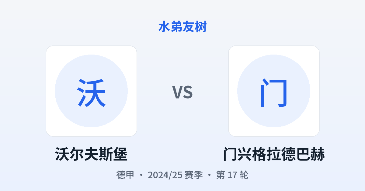 沃尔夫斯堡 vs 门兴格拉德巴赫 对阵分享图