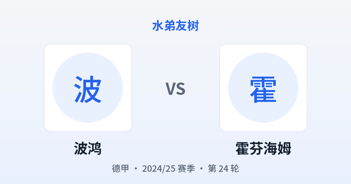 波鸿 vs 霍芬海姆 对阵分享图