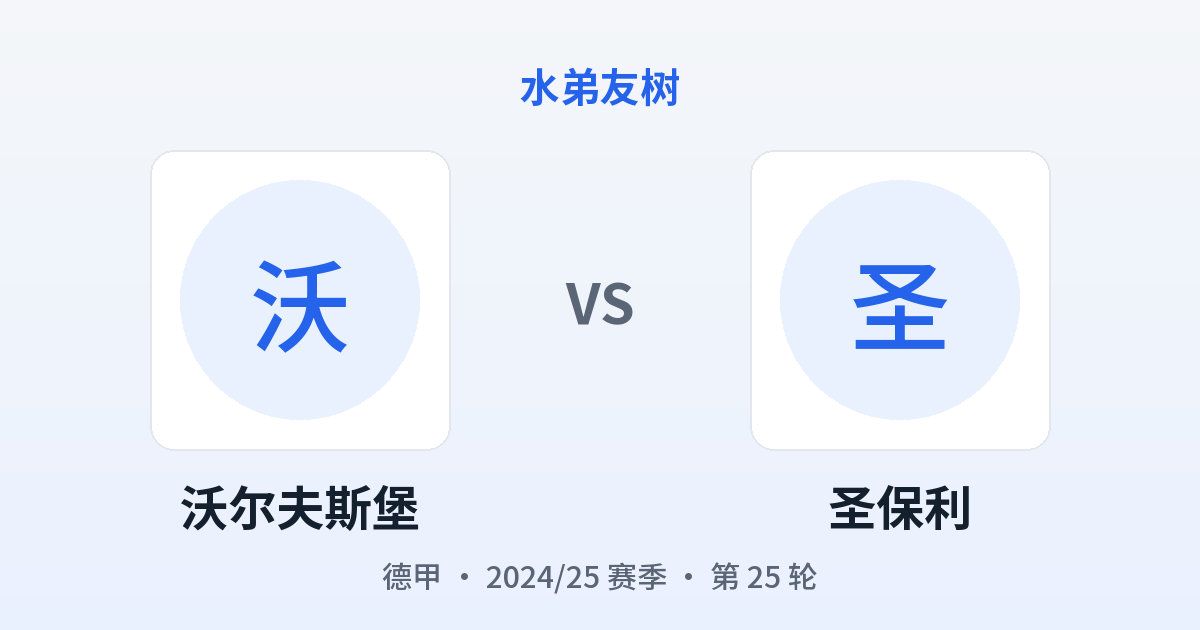 沃尔夫斯堡 vs 圣保利 对阵分享图
