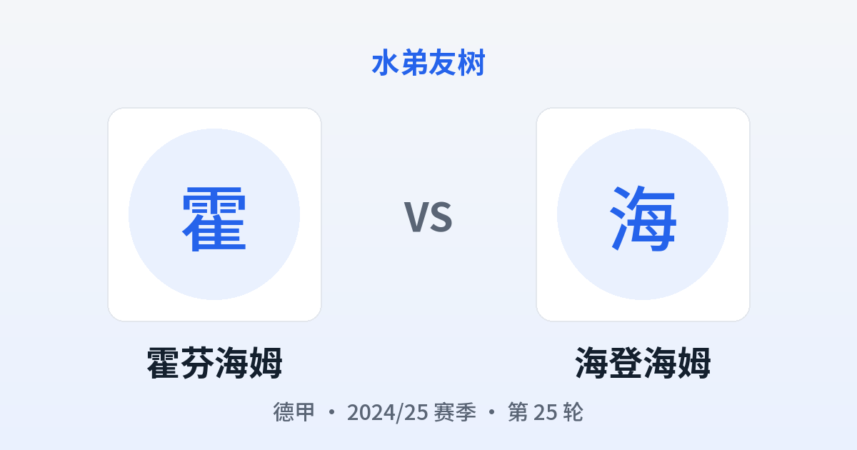 霍芬海姆 vs 海登海姆 对阵分享图