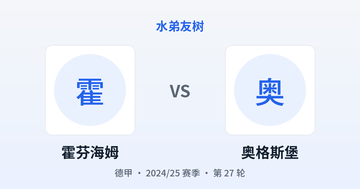 霍芬海姆 vs 奥格斯堡 对阵分享图