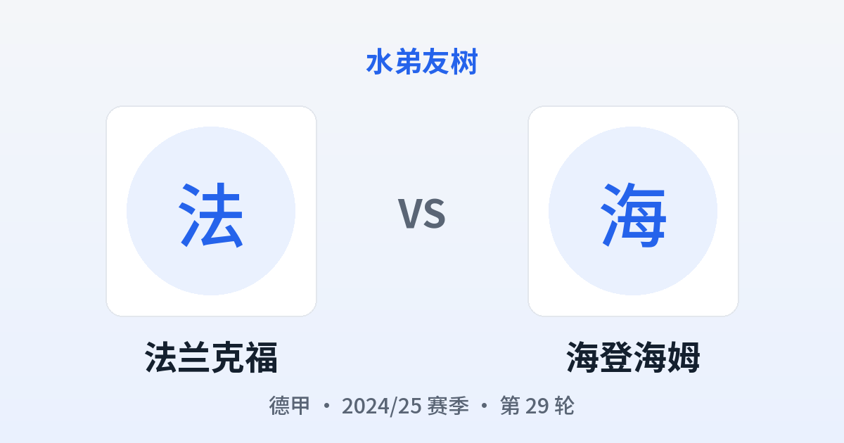 法兰克福 vs 海登海姆 对阵分享图
