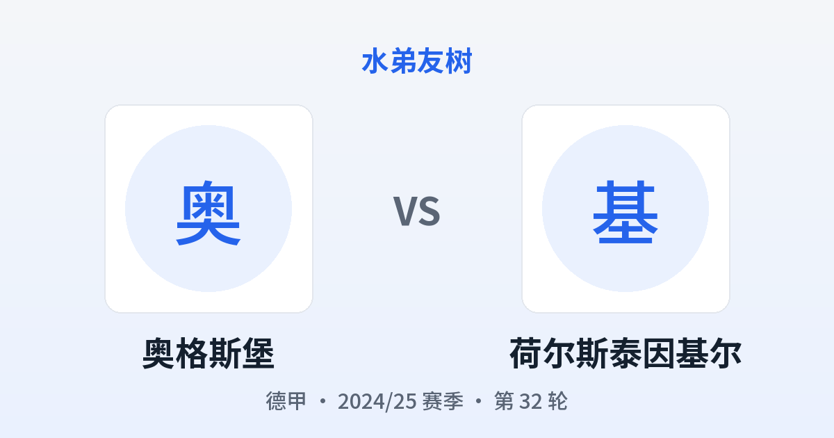 奥格斯堡 vs 荷尔斯泰因基尔 对阵分享图