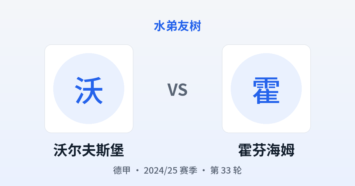 沃尔夫斯堡 vs 霍芬海姆 对阵分享图