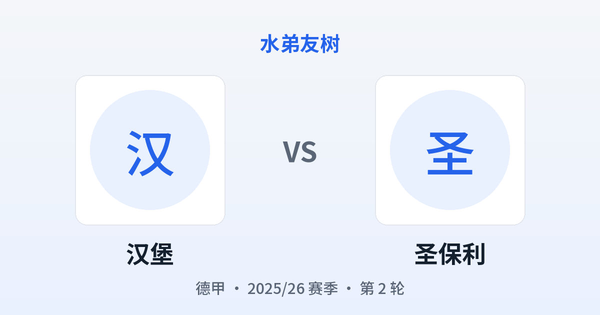 汉堡 vs 圣保利 对阵分享图