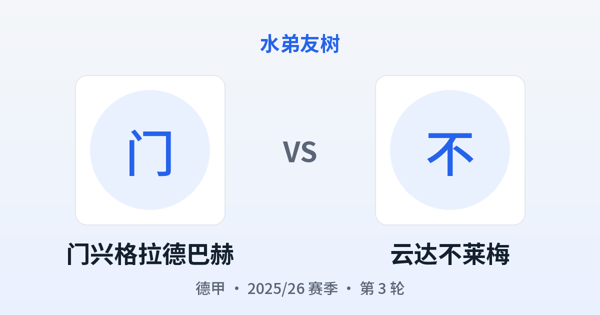门兴格拉德巴赫 vs 云达不莱梅 对阵分享图