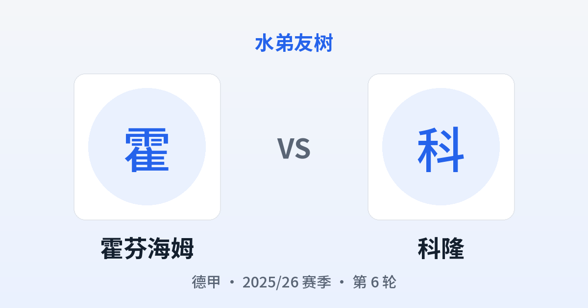 霍芬海姆 vs 科隆 对阵分享图