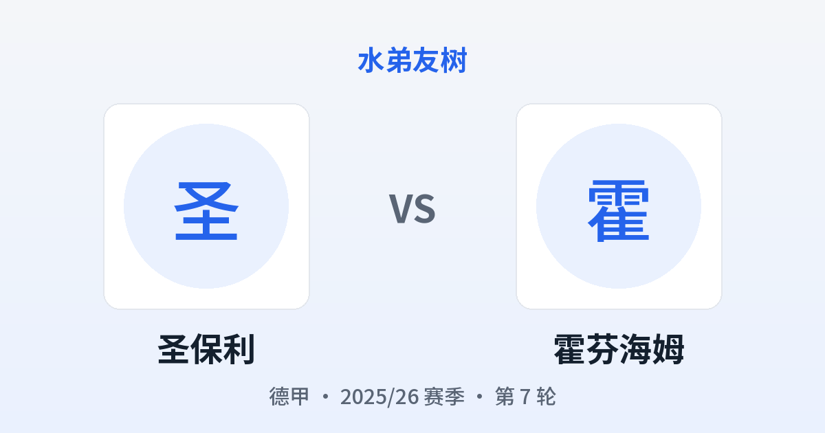 圣保利 vs 霍芬海姆 对阵分享图