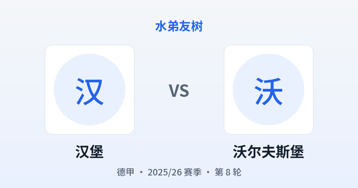 汉堡 vs 沃尔夫斯堡 对阵分享图