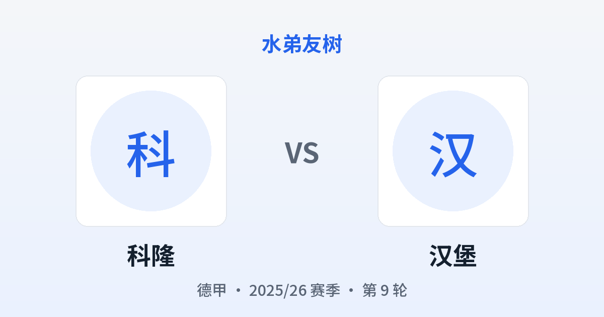 科隆 vs 汉堡 对阵分享图