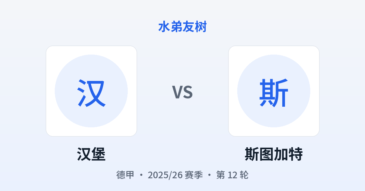 汉堡 vs 斯图加特 对阵分享图