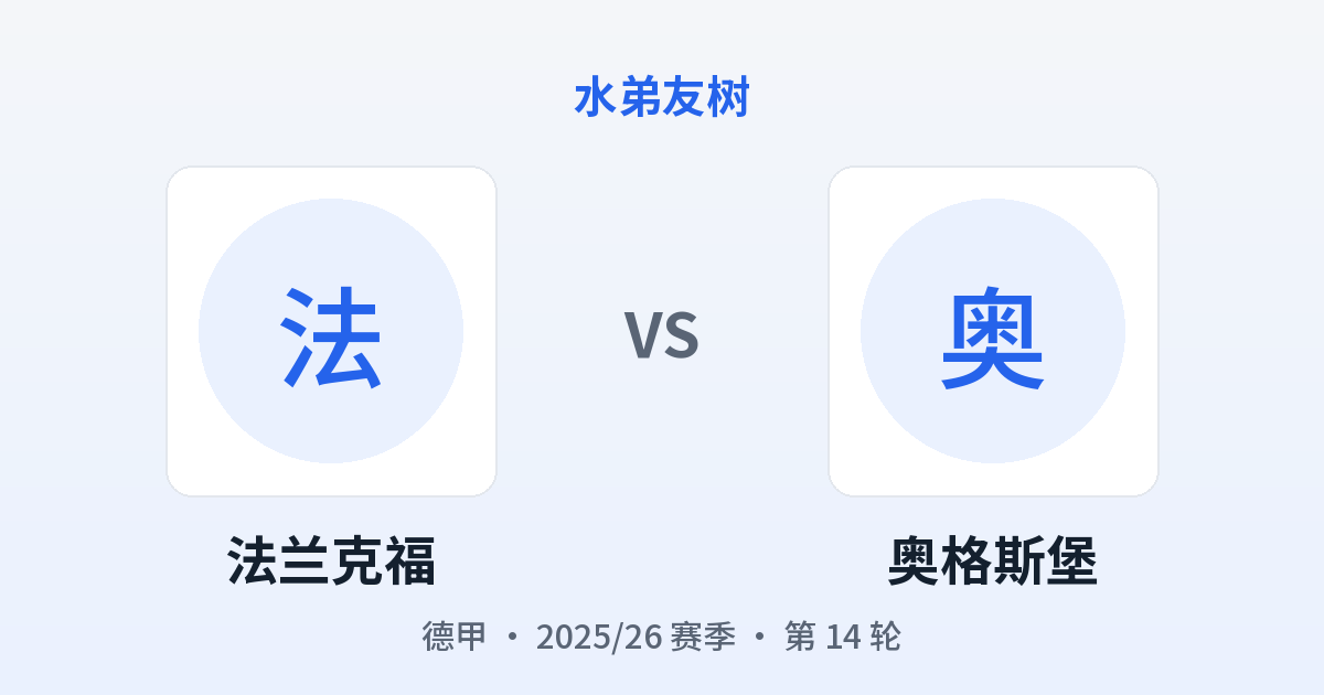 法兰克福 vs 奥格斯堡 对阵分享图