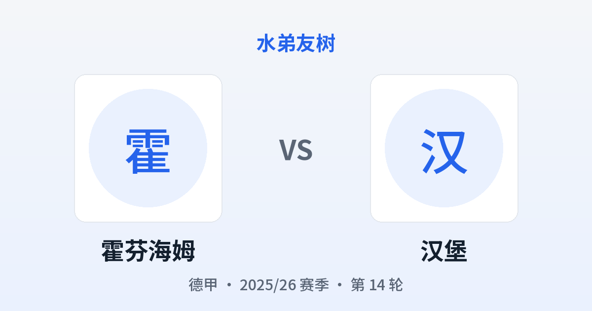霍芬海姆 vs 汉堡 对阵分享图