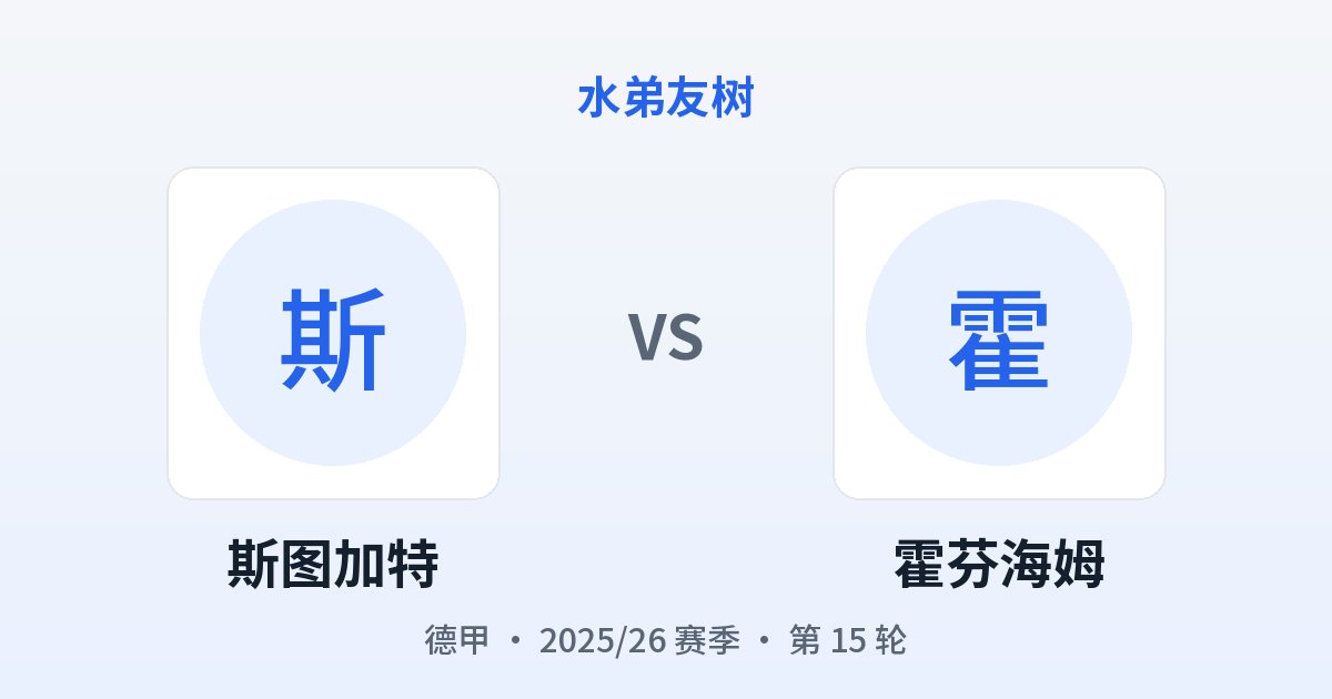 斯图加特 vs 霍芬海姆 对阵分享图