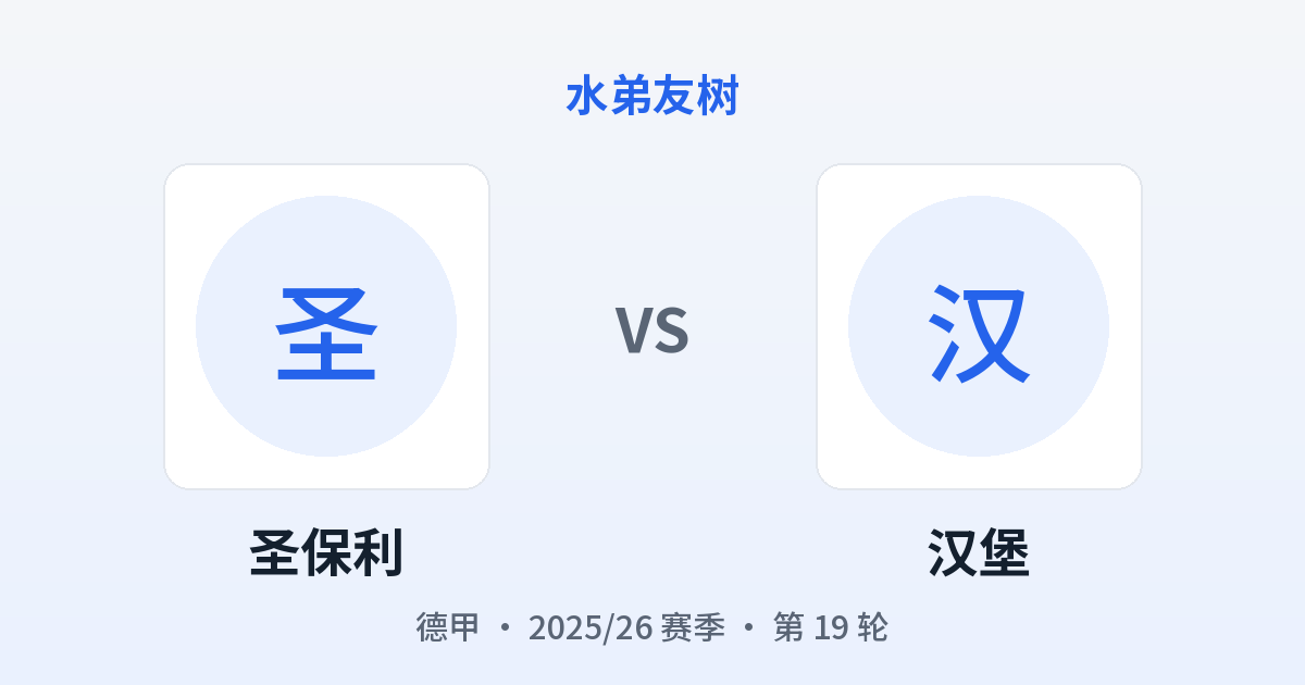 圣保利 vs 汉堡 对阵分享图