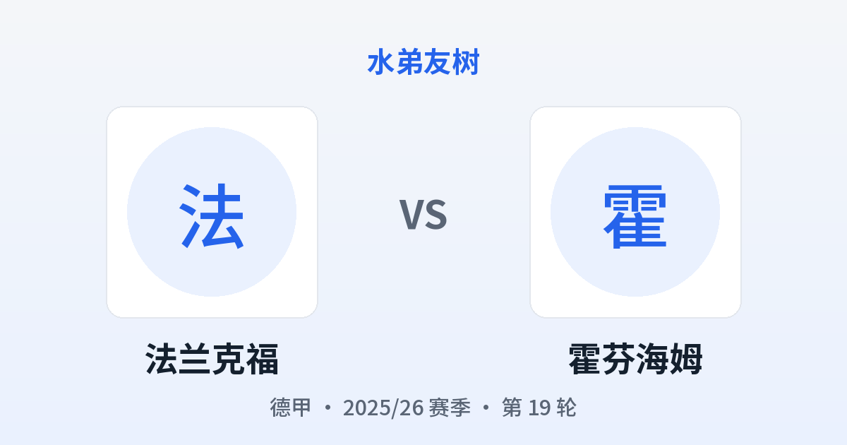 法兰克福 vs 霍芬海姆 对阵分享图