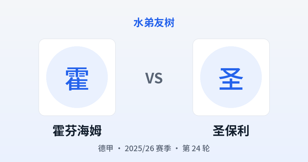 霍芬海姆 vs 圣保利 对阵分享图