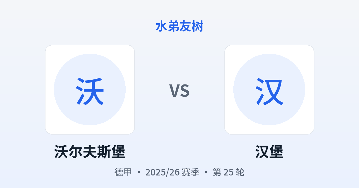 沃尔夫斯堡 vs 汉堡 对阵分享图