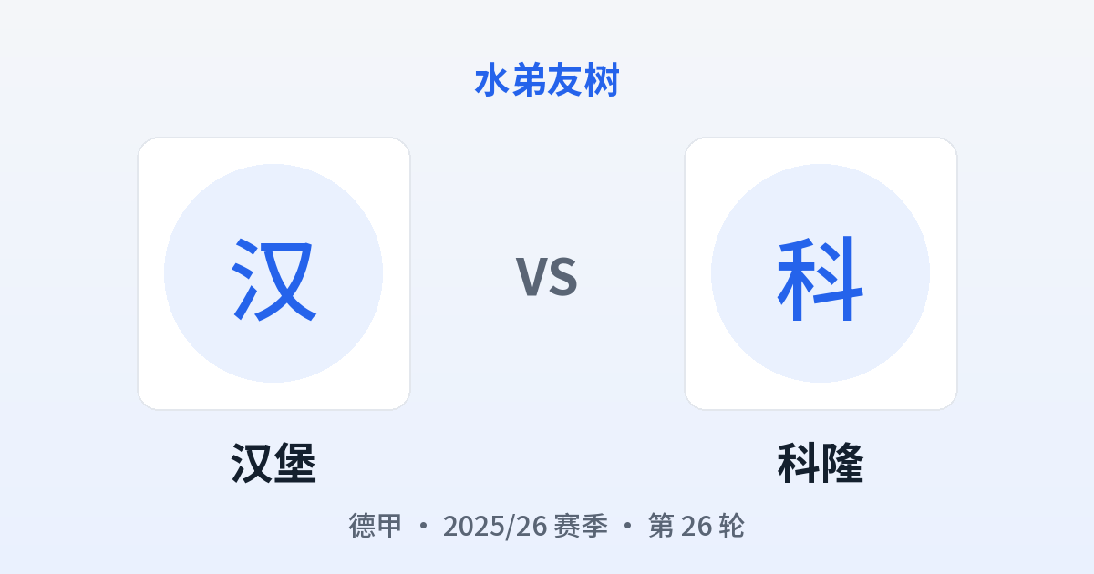 汉堡 vs 科隆 对阵分享图