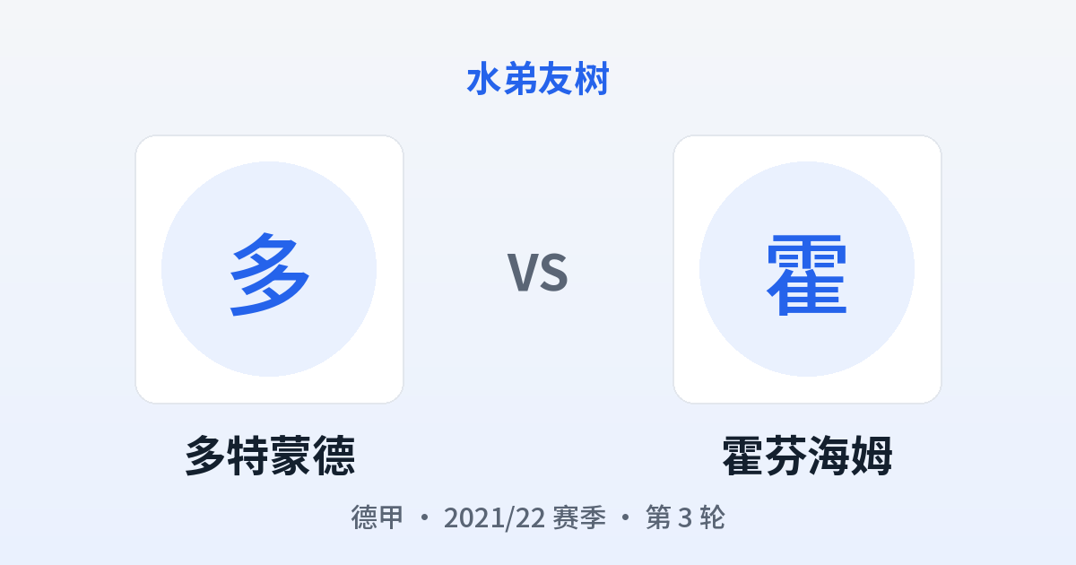 多特蒙德 vs 霍芬海姆 对阵分享图