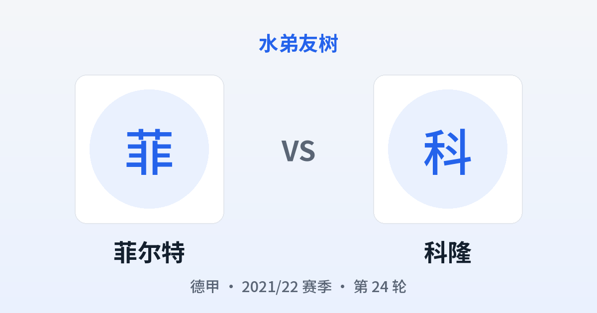 菲尔特 vs 科隆 对阵分享图
