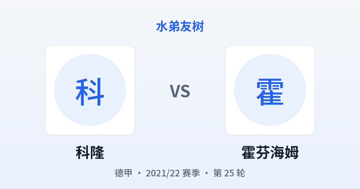 科隆 vs 霍芬海姆 对阵分享图