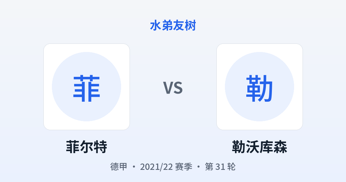 菲尔特 vs 勒沃库森 对阵分享图