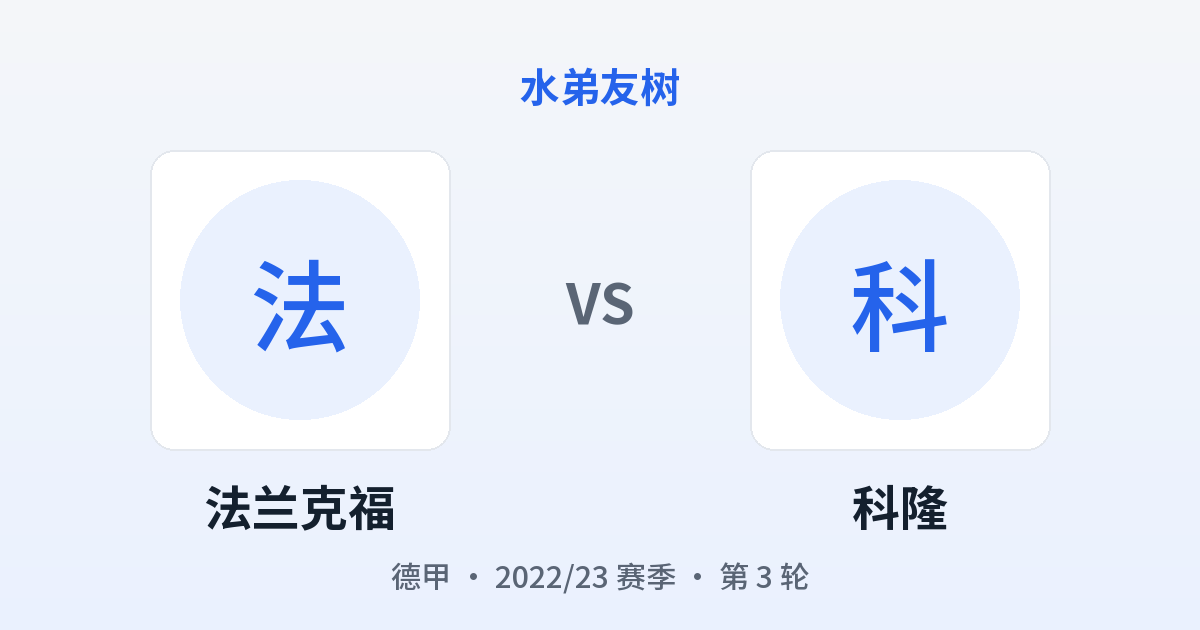 法兰克福 vs 科隆 对阵分享图