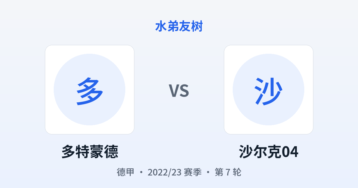 多特蒙德 vs 沙尔克04 对阵分享图
