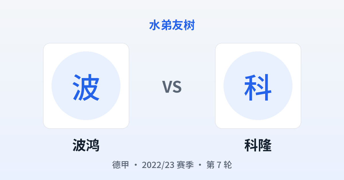 波鸿 vs 科隆 对阵分享图