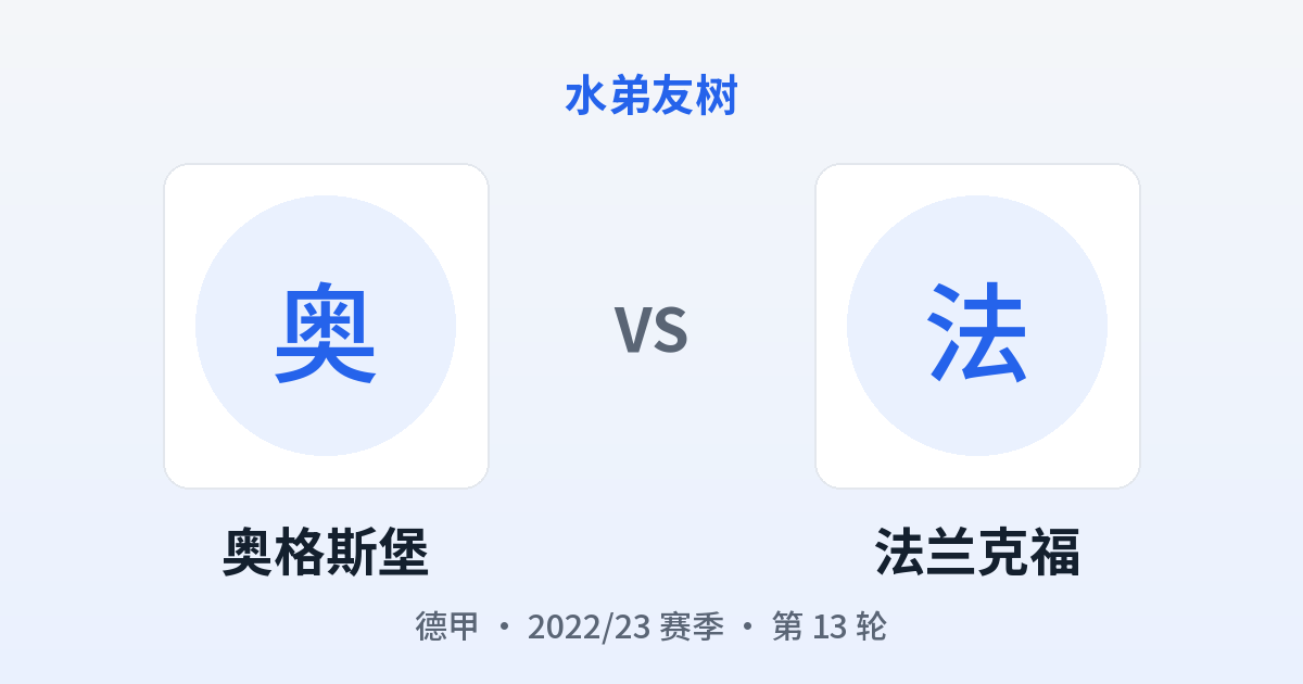 奥格斯堡 vs 法兰克福 对阵分享图