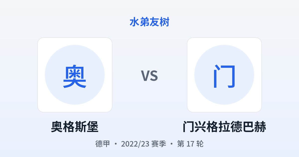 奥格斯堡 vs 门兴格拉德巴赫 对阵分享图