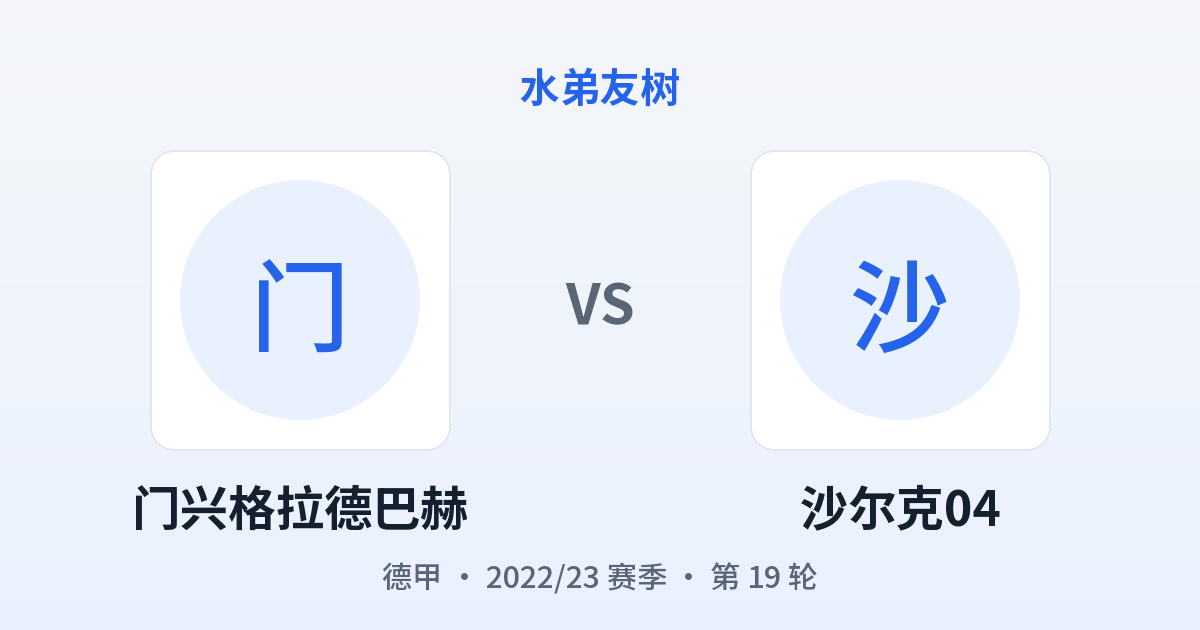 门兴格拉德巴赫 vs 沙尔克04 对阵分享图