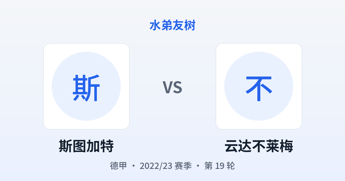 斯图加特 vs 云达不莱梅 对阵分享图