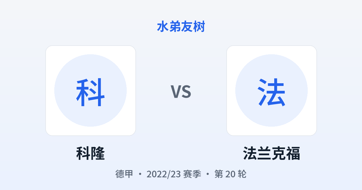 科隆 vs 法兰克福 对阵分享图