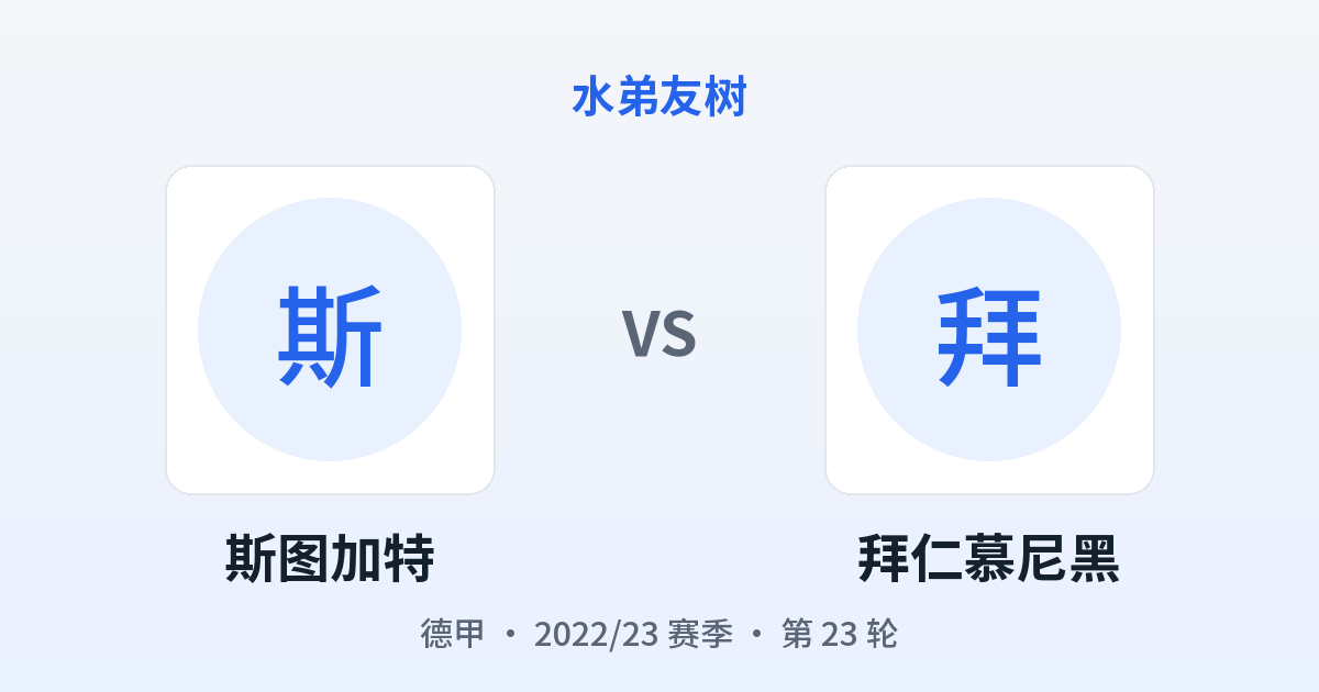 斯图加特 vs 拜仁慕尼黑 对阵分享图