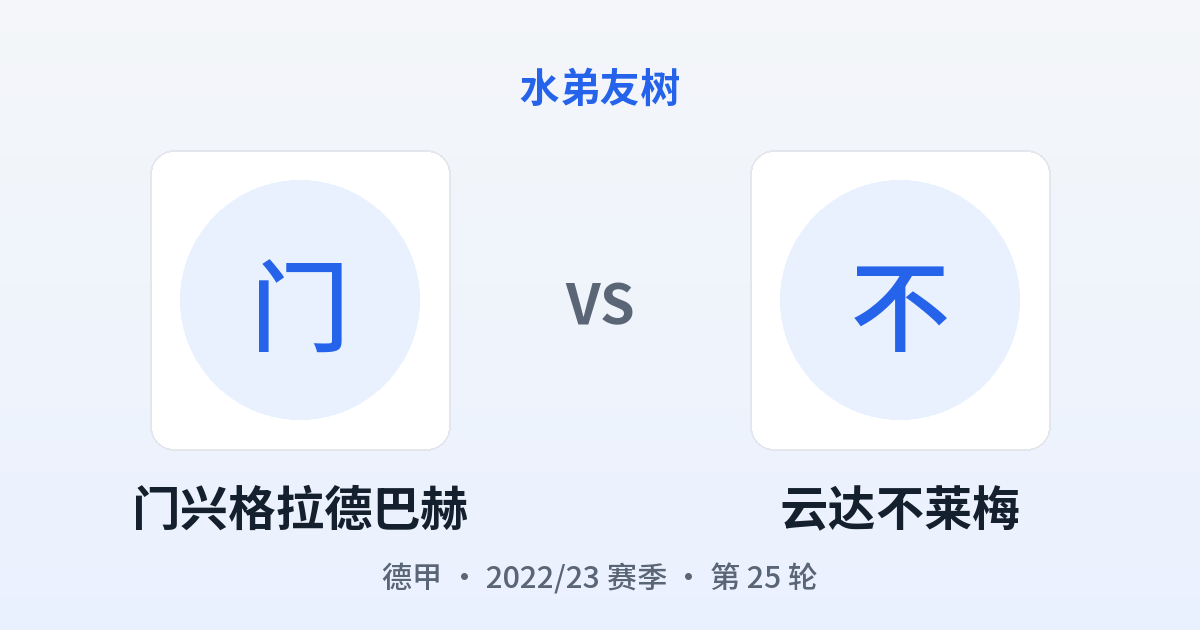 门兴格拉德巴赫 vs 云达不莱梅 对阵分享图