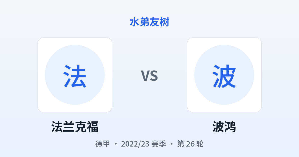 法兰克福 vs 波鸿 对阵分享图