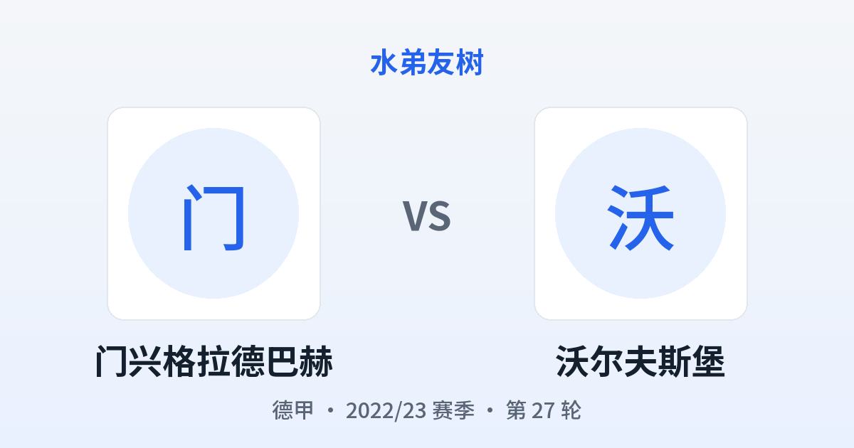 门兴格拉德巴赫 vs 沃尔夫斯堡 对阵分享图