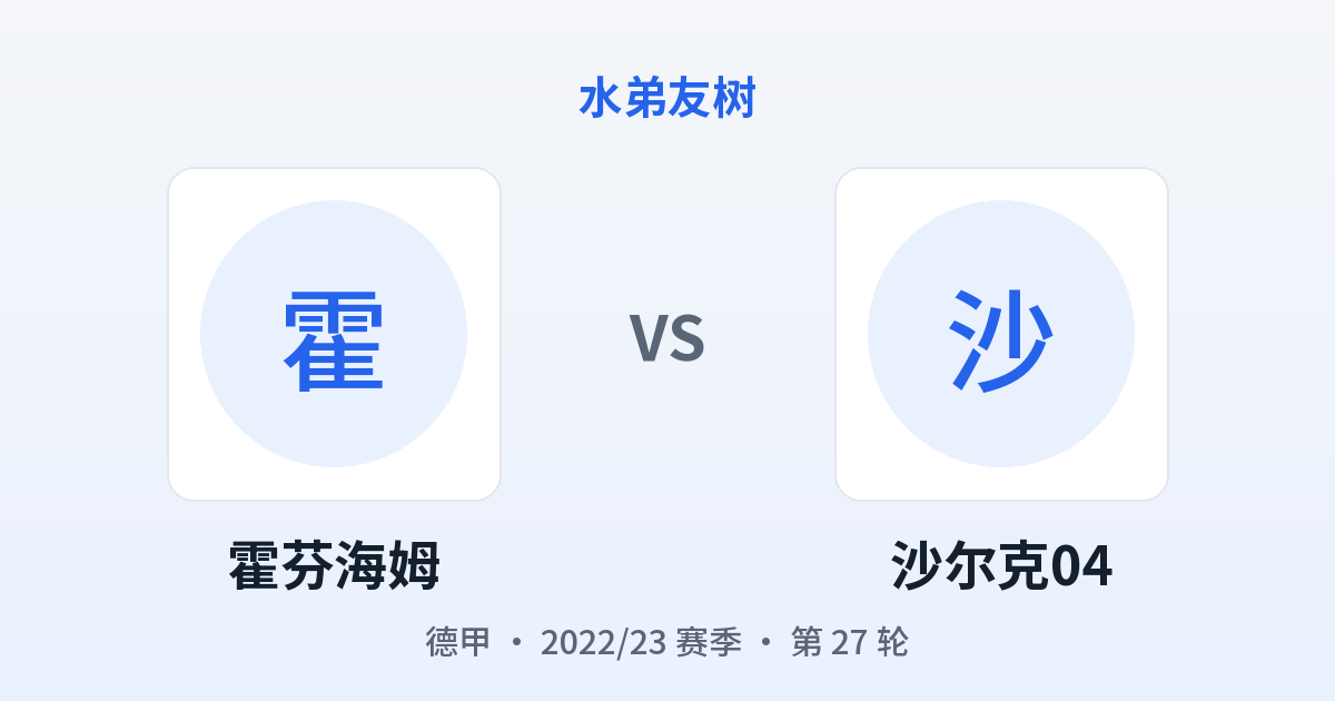 霍芬海姆 vs 沙尔克04 对阵分享图