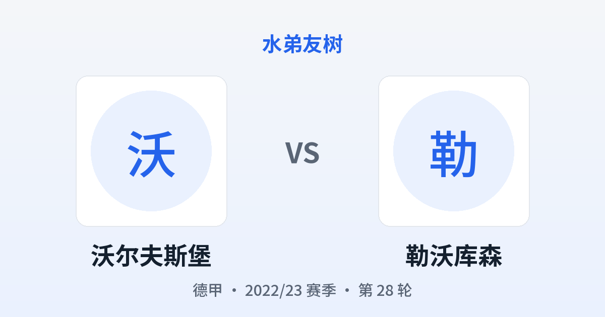 沃尔夫斯堡 vs 勒沃库森 对阵分享图