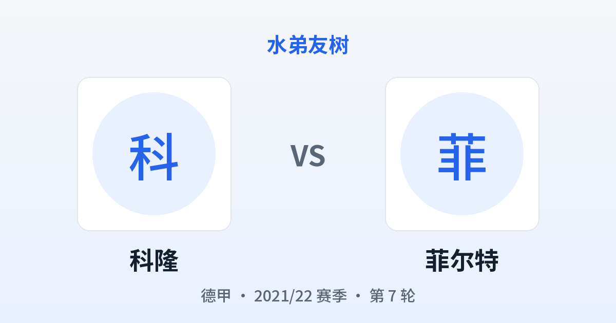 科隆 vs 菲尔特 对阵分享图