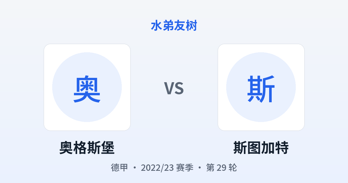 奥格斯堡 vs 斯图加特 对阵分享图
