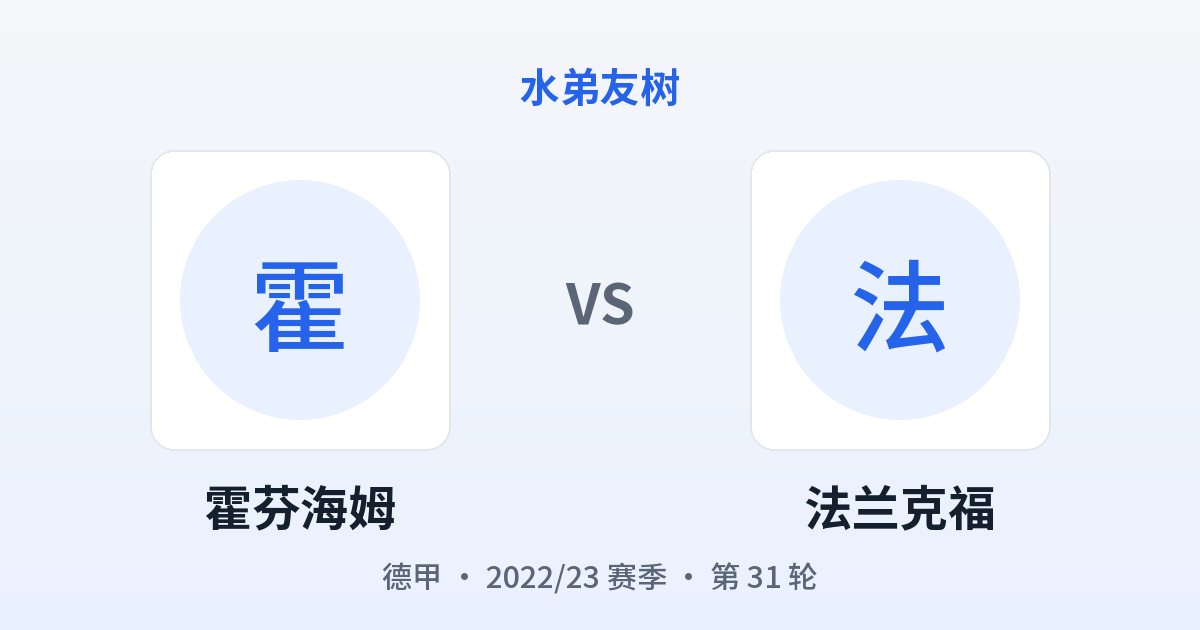霍芬海姆 vs 法兰克福 对阵分享图