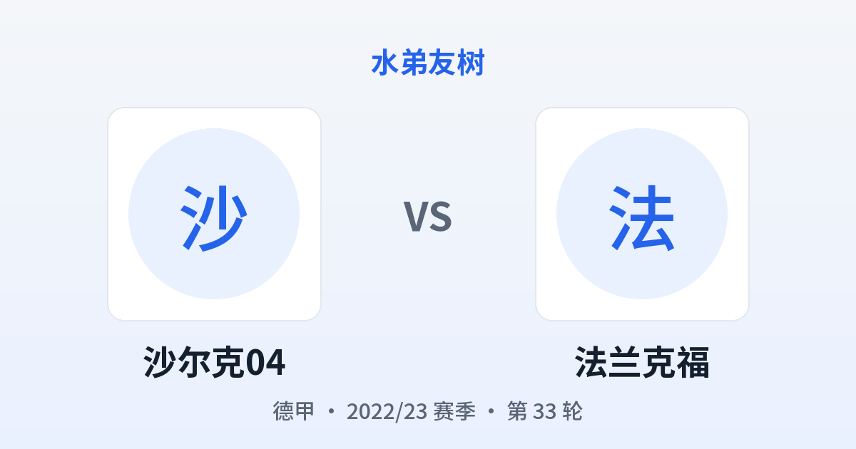 沙尔克04 vs 法兰克福 对阵分享图