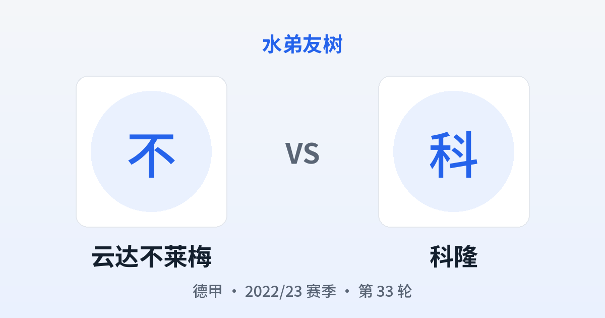 云达不莱梅 vs 科隆 对阵分享图
