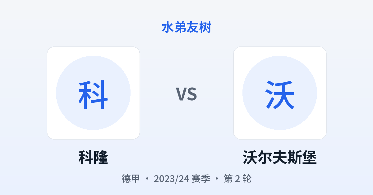 科隆 vs 沃尔夫斯堡 对阵分享图