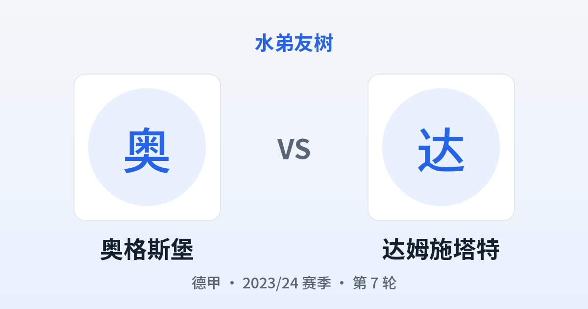 奥格斯堡 vs 达姆施塔特 对阵分享图