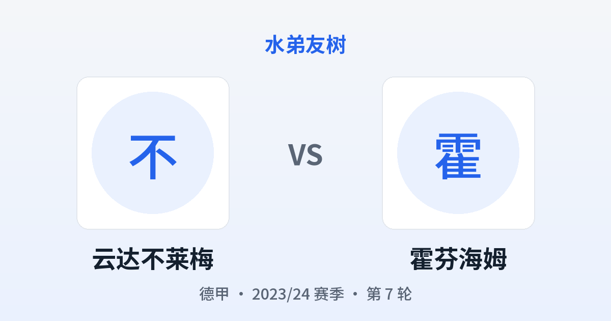 云达不莱梅 vs 霍芬海姆 对阵分享图